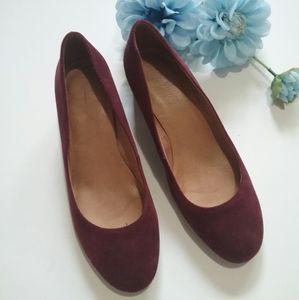 Madewell Maroon Suede Pump Heels